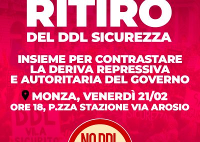 Monza, presidio contro il ddl sicurezza: “Attacco alle libertà fondamentali”